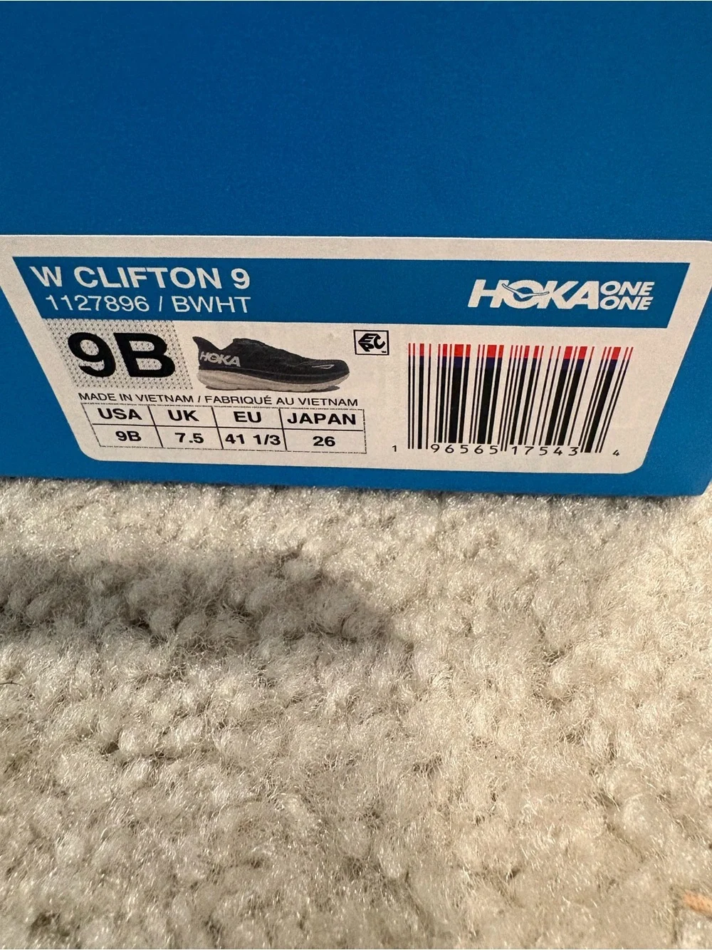 Hoka Black and White Women's Athletic Running Shoes